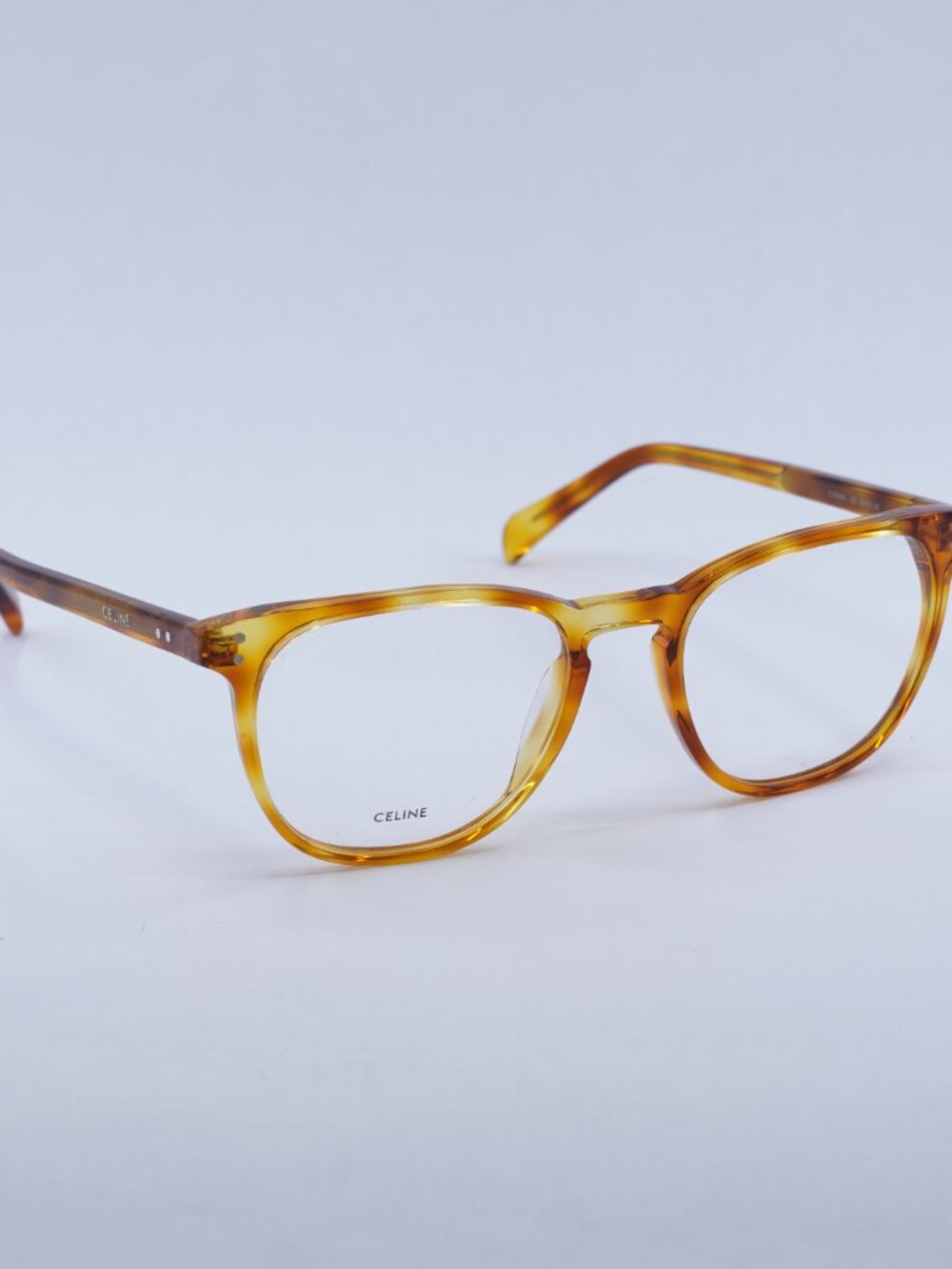 Celine CL50046I 053 Round Eyeglasses 52mm - Blonde Havana